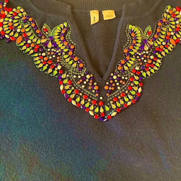 Anthropology/Moth Jewel-neck Sweater SZ-L - Picture 3 of 9